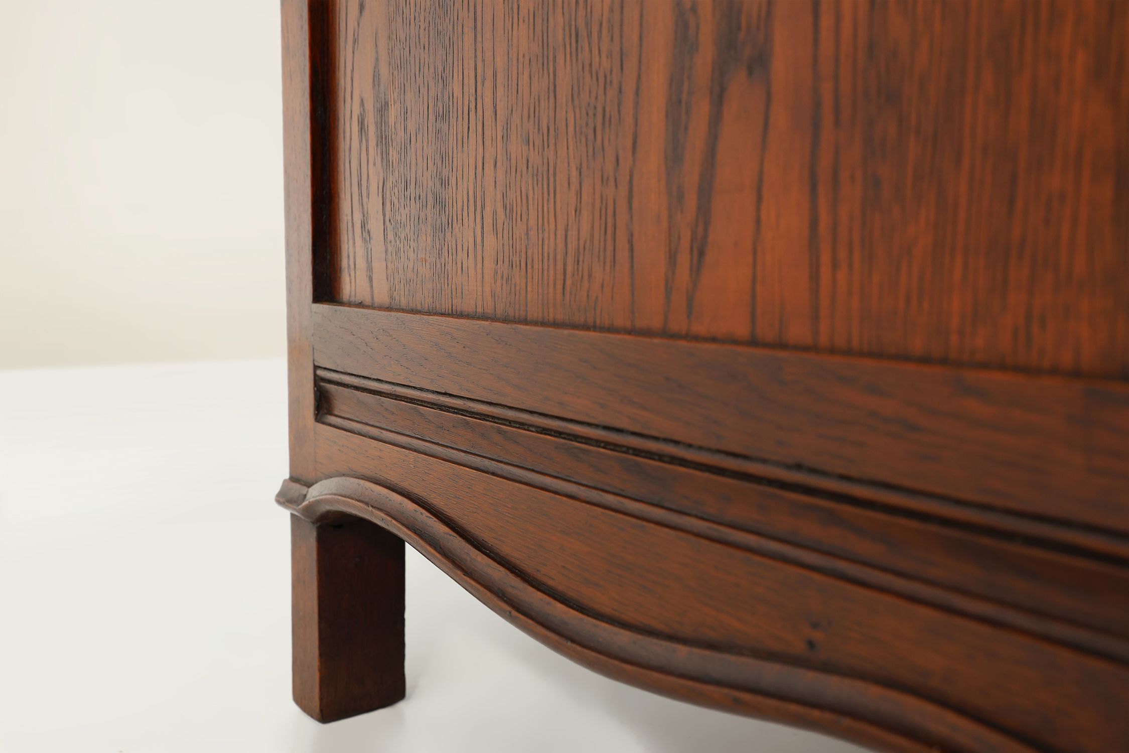 French Antique carved oak chest of drawers thumbnail